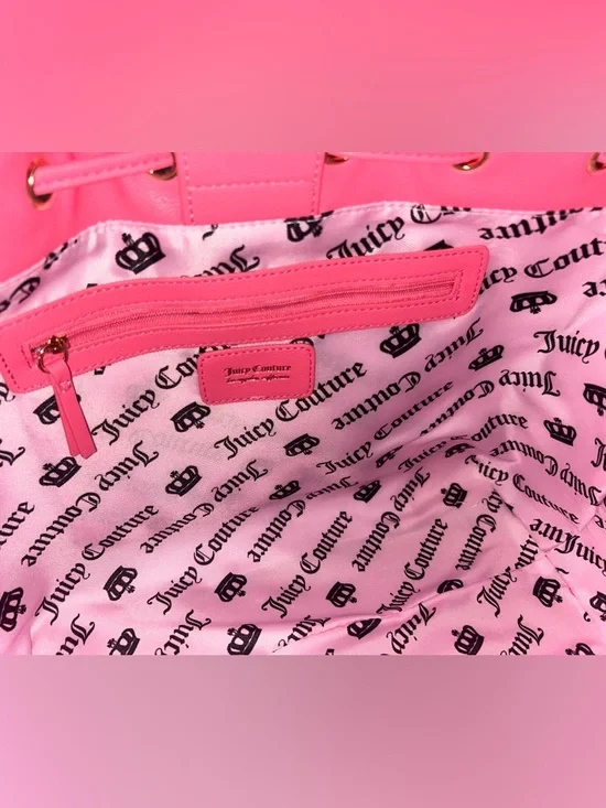 NEW! NWT JUICY COUTURE Daydreamer Scottie Dogs Velour Tote Retro Green/Pink - Picture 9 of 9